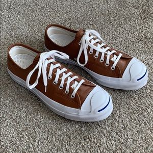 Unisex Brown Leather Jack Purcell Converse Sneaker